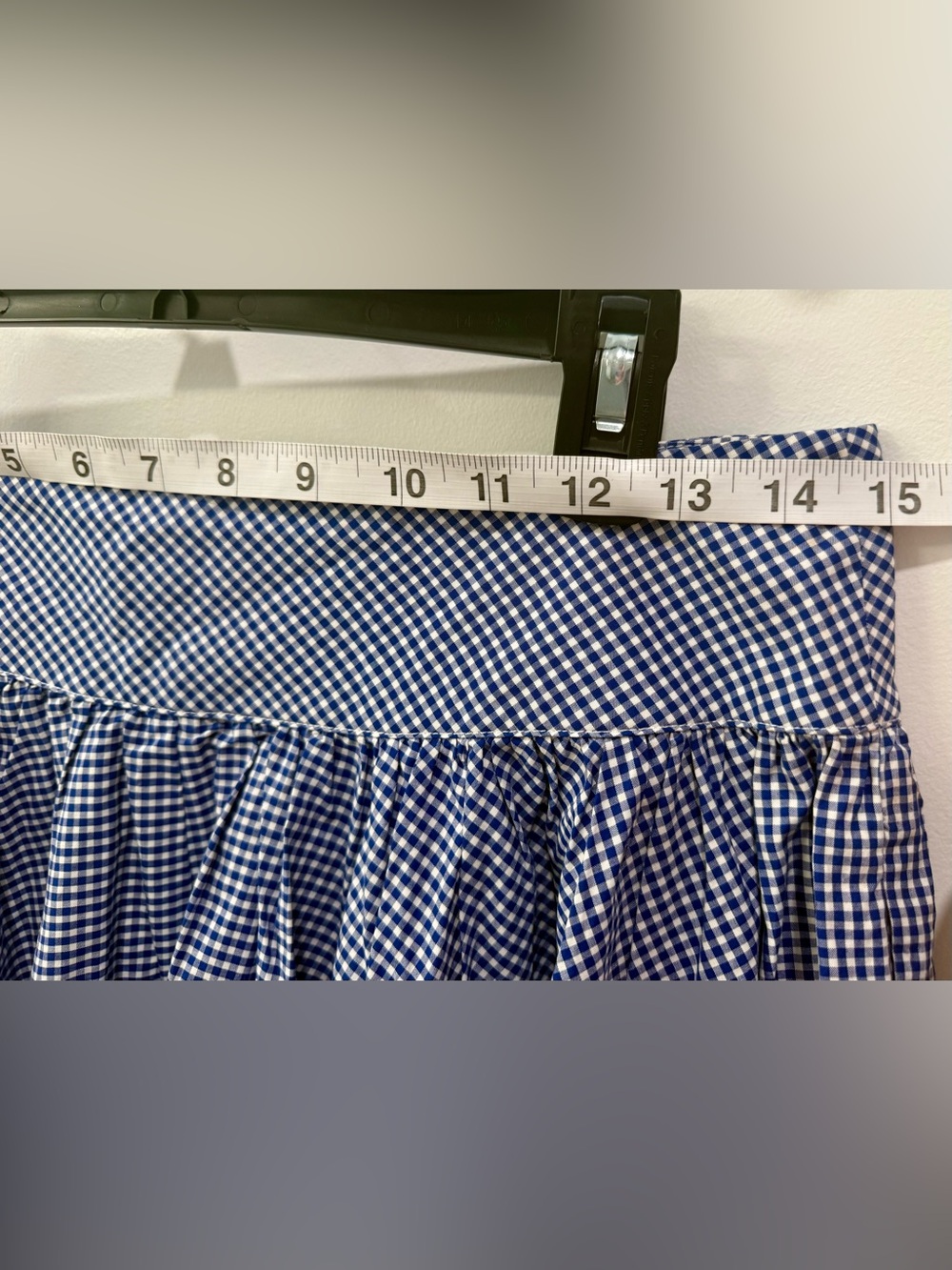Vintage 90s Ralph Lauren Sport Blue White Gingham Skirt Women 6 Classic Preppy - Picture 7 of 8